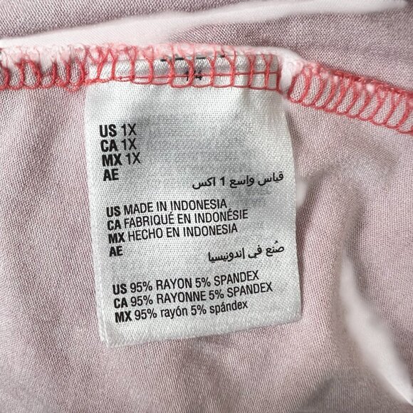 JM Collection Womens Size 1X Coral Floral Print 3/4 Sleeve Top - Picture 10 of 11